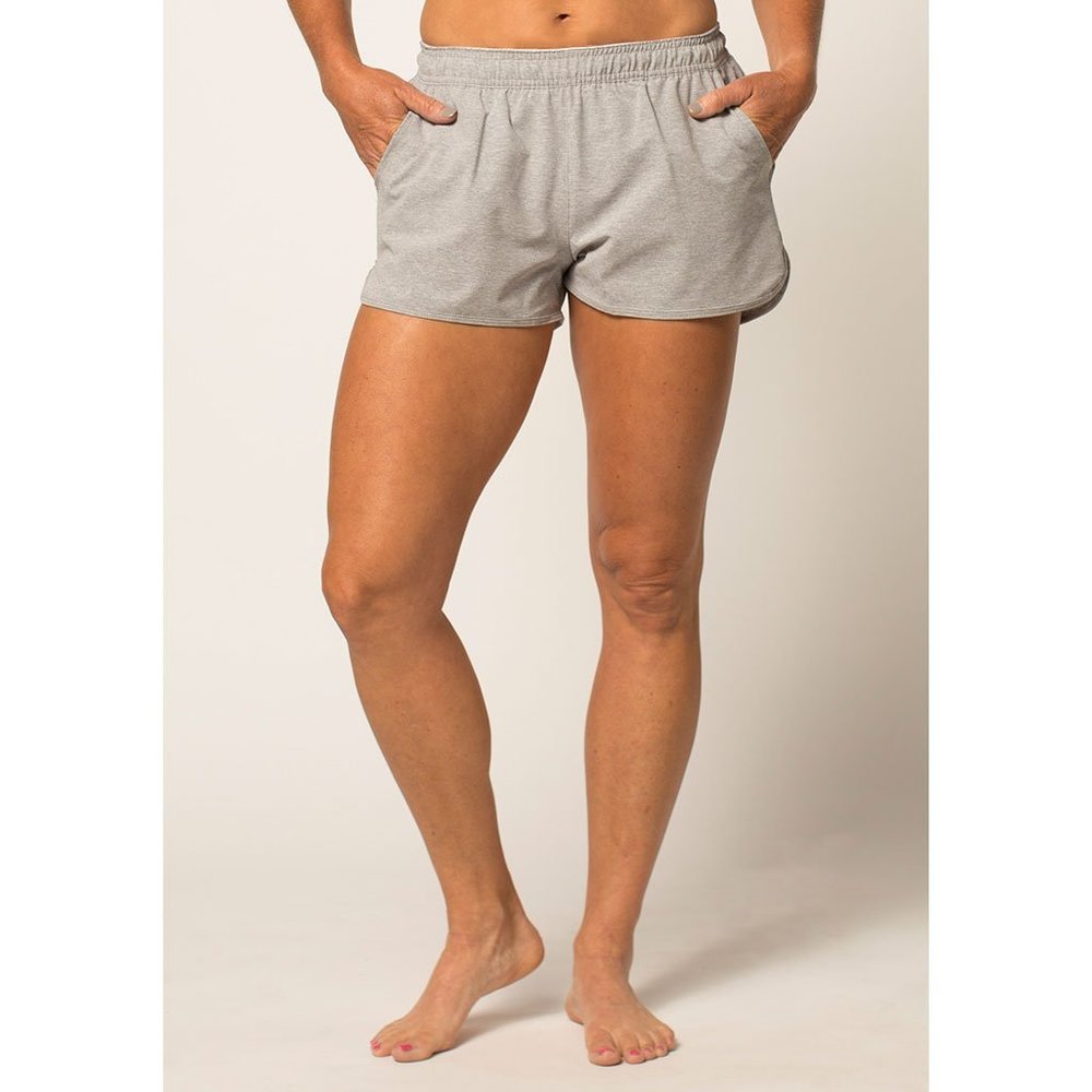 Women's Running Shorts with Zipper Pocket Grey